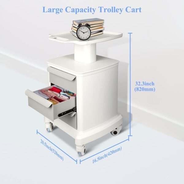 61SJGjA3DxL._AC_SL1500_ Rolling Medical Cart with Wheels and Drawers Mobile Trolley Carts Professional Ultrasound Cart with Caster Wheels for Hospitals, Offices, Clinics, Bedrooms, and Beauty Practices