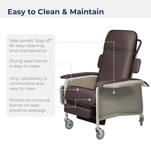 61UXbnOs7bL._SX522_ Drive Medical 4 Position Clinical Care Geri Chair Recliner, Reclining Padded Chair with Armrests, Chocolate