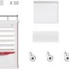 Medication Bins Cart with 200 Bins, 10 Drawers - Dual-Sided Open, 50 Medicine Boxes, Hidden Sub Workbench, Silent Casters, Container, 2 Trash Bin-Medical Crash Cart for Clinic, Hospital and Lab