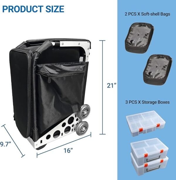 61cM-u6100L._AC_SX679_ Modular Medical House Call Case Professional Doctor Visit Rolling Storage Cart for Clinics, Physicians & Veterinary Use, Aluminum Alloy, 13.2" L x 10.2" W x 21.7" H