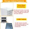 Dental Assistant's Mobile Cabinet 5 Drawer Office File Storage Cart Mobile Utility Storage Cart Stainless Steel Moving Side Cabinet with 2 Pallets Lock Wheels for Dental Medical Office