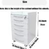 61mfJ2ldEQL._AC_SX679_ 5 Drawer Mobile Dental File Storage Cabinet Stainless Steel White Medical Assistant's Cabinet Utility Cart Glass Countertop with Lock and Wheels and Storage Tray for Office Hospital School