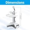 61nVgL0sHhL._SX522_ Mobile Medical Trolley Dental Cart with Pneumatic Arm & Oral Scanner Holder | 360° lockable wheels, 30kg Load tray,Hiddern cable management, mobile cart for dental,hospital,beauty salon,sit/stand use