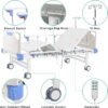 Premium 5 Function Full Electric ICU Hospital Bed with 4.7" Mattress for Home Use-17.7" - 29.5" Height Range-CPR One-Click Recovery-5" Casters, 550LBS Loading, Adjustable Medical Bed Frame-Navy