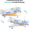 Premium 5 Function Full Electric ICU Hospital Bed with 4.7" Mattress for Home Use-17.7" - 29.5" Height Range-CPR One-Click Recovery-5" Casters, 550LBS Loading, Adjustable Medical Bed Frame-Navy