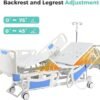Premium 5 Function Full Electric ICU Hospital Bed with 4.7" Mattress for Home Use-17.7" - 29.5" Height Range-CPR One-Click Recovery-5" Casters, 550LBS Loading, Adjustable Medical Bed Frame-Navy