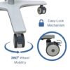 Premium Medical Cart for Handheld Ultrasound, Universal Tablet & iPad Mount, 360° Lockable Wheels, Probe & Gel Bottle Holders