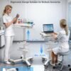 Professional Medical Cart with 150 lbs Capacity – Adjustable Height Rolling Trolley for Hospital, Dental Clinic, Beauty Salon – 360° Silent Lockable Wheels (with 7 Drawers/White)
