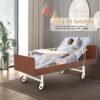 Fully Electric Hospital Bed for Home Care, 76.8" x 37.8", 0–75° Backrest & 0–35° Knee, 660 lb Capacity (SWL), with Rails, Waterproof Mattress, Locking Casters