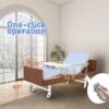Fully Electric Hospital Bed for Home Care, 76.8" x 37.8", 0–75° Backrest & 0–35° Knee, 660 lb Capacity (SWL), with Rails, Waterproof Mattress, Locking Casters