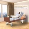 Fully Electric Hospital Bed for Home Care, 76.8" x 37.8", 0–75° Backrest & 0–35° Knee, 660 lb Capacity (SWL), with Rails, Waterproof Mattress, Locking Casters