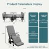 Leavader 3-in-1 Adjustable Hospital Bed with Dual Motors, Convertible to Wheelchair & Stretcher, Electric Nursing Bed with Remote, Safety Rails, Heavy Duty Elderly Home Care Bed