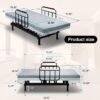 Adjustable Hospital Bed for Seniors Elderly with Mattress, Electric Lift Bed with Remote, Fall-Safe Frame&Meal Tray,Head&Foot Incline,Adjustable Bed Base for Safe Lying/Standing/Aid/Sitting,Twin