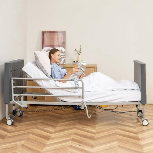 71CYE4swyEL._AC_SL1500_ Hospital Bed with 3 Electric Functions, Ultra Low Electric Medical Bed with 6" Foam Mattress, Adjustable Height 7.2”-27.7”, Easy Installation, 530 lbs Capacity