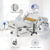 Premium Hospital Bed - 5 Function Full Electric Medical Beds, 4.7" Foam Mattress, JIECANG Motors, Individual Locking, 5" Casters, IV Pole, Includes (2X) Bed Sheet