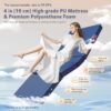 Premium 5 Function Full Electric Hospital Bed with LINAK Motors and PU Advanced Mattress for Home Use, Hospital ICU Bed with Fully Adjustable, Remote Control, Quiet Wheels, IV Pole, 89" x 41"
