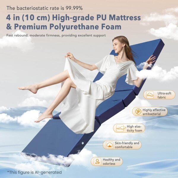 Premium 5 Function Full Electric Hospital Bed with LINAK Motors and PU Advanced Mattress for Home Use, Hospital ICU Bed with Fully Adjustable, Remote Control, Quiet Wheels, IV Pole, 89" x 41"