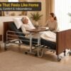 Premium Hospital Bed - 5 Function Full Electric Medical Beds, 4.7" Foam Mattress, JIECANG Motors, Individual Locking, 5" Casters, IV Pole, Includes (2X) Bed Sheet