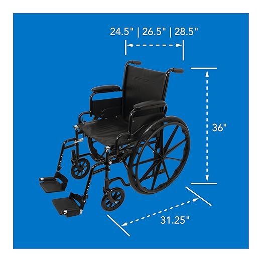 71O0w+gr5OL._SX522_ ProBasics Standard Wheelchair - Flip Back Desk Arms - 250 Pound Weight Capacity - Black - Swing-Away Footrest - 18" x 16" Seat