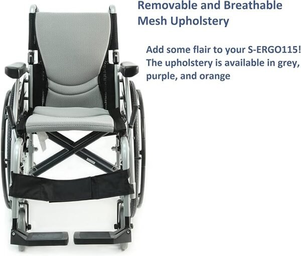 71ON39Beu-L._AC_SX679_ Karman S-115 Ergonomic Wheelchair 25 lbs, 16" Seat and Quick Release Axles, Pearl Silver