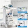 Medical Rolling Storage Crash Cart with Wheels & Drawers, Hospital Mobile Ultrasound cart with 5 Drawers & Power Strip,IV Pole,Needle Disposal,O2 Holder,Nursing Emergency Cart for Hospital, Clinic