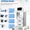 Medical Trolley Cart White with Laptop Tray & Oral Scanner Holder 220LBS, Mobile Rolling Workstation with Drawer & Lockable Wheels for Hospital Dental Clinic Beauty Salon Lab (White, with 1 Drawer)