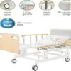 Fully Electric Hospital Bed for Home Use with Premium Mattress, Rails and IV Pole, HomeCare Hospital Beds Set, Hi Low Hospital Bed, 16" - 28" Height Range