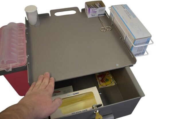 American Made Mobile Phlebotomy Cart & Medical Carts with Wheels, Large Storage Drawer, Keyed Lock for Storing Medical Supplies, Med Cart, Medical Utility Cart & Dialysis Supply Trolley