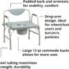McKesson Heavy-Duty Bariatric Commode Chair with 12 qt Bucket, 1000 lbs Weight Capacity, 23 1/4 in Seat Width, 1 Count