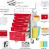 71YzMKe9rKL._AC_SX679_ Medical Cart,Emergency Rolling Crash Cart with CPR Board,Adjustable IV Pole&O2 Holder,Silent Casters,Mobile Emergency Medical Cart with Drawer Dividers for Hospital Clinic Nursing Facilities (Red)