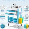 Medical Rolling Storage Crash Cart with Wheels & Drawers, Hospital Mobile Ultrasound cart with 5 Drawers & Power Strip,IV Pole,Needle Disposal,O2 Holder,Nursing Emergency Cart for Hospital, Clinic