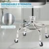 VivaComfort Black Medical Stool, Adjustable Height Rolling Doctor Stool, 300 lbs. Weight Capacity