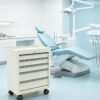 Medical Cart with 5 Drawers and Lock, Rolling Medical Bedside Cabinet on Wheels, Steel Medication Cart 13" D x 24.5" W x 29" H for Hospital Clinic Office School Infirmary, Beige