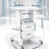Medical Rolling Storage Crash Cart with Wheels & Drawers, Hospital Mobile Ultrasound cart with 5 Drawers & Power Strip,IV Pole,Needle Disposal,O2 Holder,Nursing Emergency Cart for Hospital, Clinic