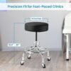 VivaComfort Black Medical Stool, Adjustable Height Rolling Doctor Stool, 300 lbs. Weight Capacity