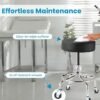 VivaComfort Black Medical Stool, Adjustable Height Rolling Doctor Stool, 300 lbs. Weight Capacity