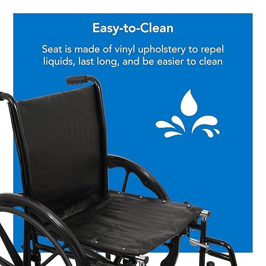 71f5SV-R6+L._SX522_ ProBasics Standard Wheelchair - Flip Back Desk Arms - 250 Pound Weight Capacity - Black - Swing-Away Footrest - 18" x 16" Seat