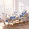 Premium 5 Function Full Electric ICU Hospital Bed with 4.7" Mattress for Home Use-17.7" - 29.5" Height Range-CPR One-Click Recovery-5" Casters, 550LBS Loading, Adjustable Medical Bed Frame-Navy