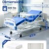 5 Function 600LBS Full Electric Hospital Bed, Beds for Home Use, Special Needs Medical Bed for Seniors with Mattress, Adjustable Hospital, Frame IV Pole, Medical Equipment Beds