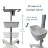 Premium Medical Cart for Handheld Ultrasound, Universal Tablet & iPad Mount, 360° Lockable Wheels, Probe & Gel Bottle Holders