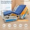 Premium 5 Function Full Electric Hospital Bed with LINAK Motors and PU Advanced Mattress for Home Use, Hospital ICU Bed with Fully Adjustable, Remote Control, Quiet Wheels, IV Pole, 89" x 41"