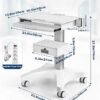 Professional Medical Cart with 150 lbs Capacity – Adjustable Height Rolling Trolley for Hospital, Dental Clinic, Beauty Salon – 360° Silent Lockable Wheels (with 7 Drawers/White)
