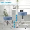 VivaComfort Black Medical Stool, Adjustable Height Rolling Doctor Stool, 300 lbs. Weight Capacity