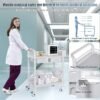 71mM8GmYOeL._AC_SX679_ Medical Carts with Wheels 2 Tier Mobile Beauty Cart 220 LBS Capacity Hospital Trolley Cart Dental Clinic