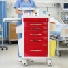 71odtg78FFL._AC_SX679_ Medical Cart,Emergency Rolling Crash Cart with CPR Board,Adjustable IV Pole&O2 Holder,Silent Casters,Mobile Emergency Medical Cart with Drawer Dividers for Hospital Clinic Nursing Facilities (Red)
