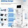Professional Medical Cart with 150 lbs Capacity – Adjustable Height Rolling Trolley for Hospital, Dental Clinic, Beauty Salon – 360° Silent Lockable Wheels (with 7 Drawers/White)