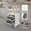 Mobile Medical Cart with 3 Drawers, Utility Cart with Wheels Commercial Hospital Office Lab Cart Beauty Salon Storage Trolley, for Hospital Lab Clinic Pet Shop