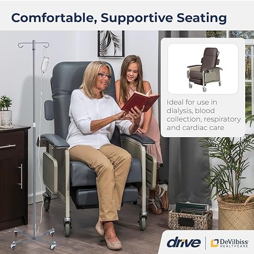 71tdXRxP5vL._SX522_ Drive Medical 4 Position Clinical Care Geri Chair Recliner, Reclining Padded Chair with Armrests, Chocolate