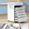 Professional Medical Cart with 150 lbs Capacity – Adjustable Height Rolling Trolley for Hospital, Dental Clinic, Beauty Salon – 360° Silent Lockable Wheels (with 7 Drawers/White)