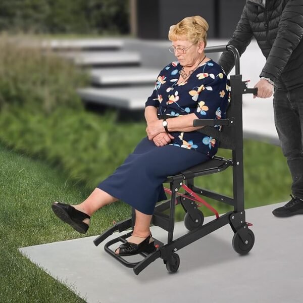 EMS Mobility Chair, Medical Emergency Patient Transfer Chair, 4-Wheel Evacuation Chair Load-Capacity 396.83lbs for First Aid Centers, Ambulances, Hospitals, Medical Institutions (Yellow)